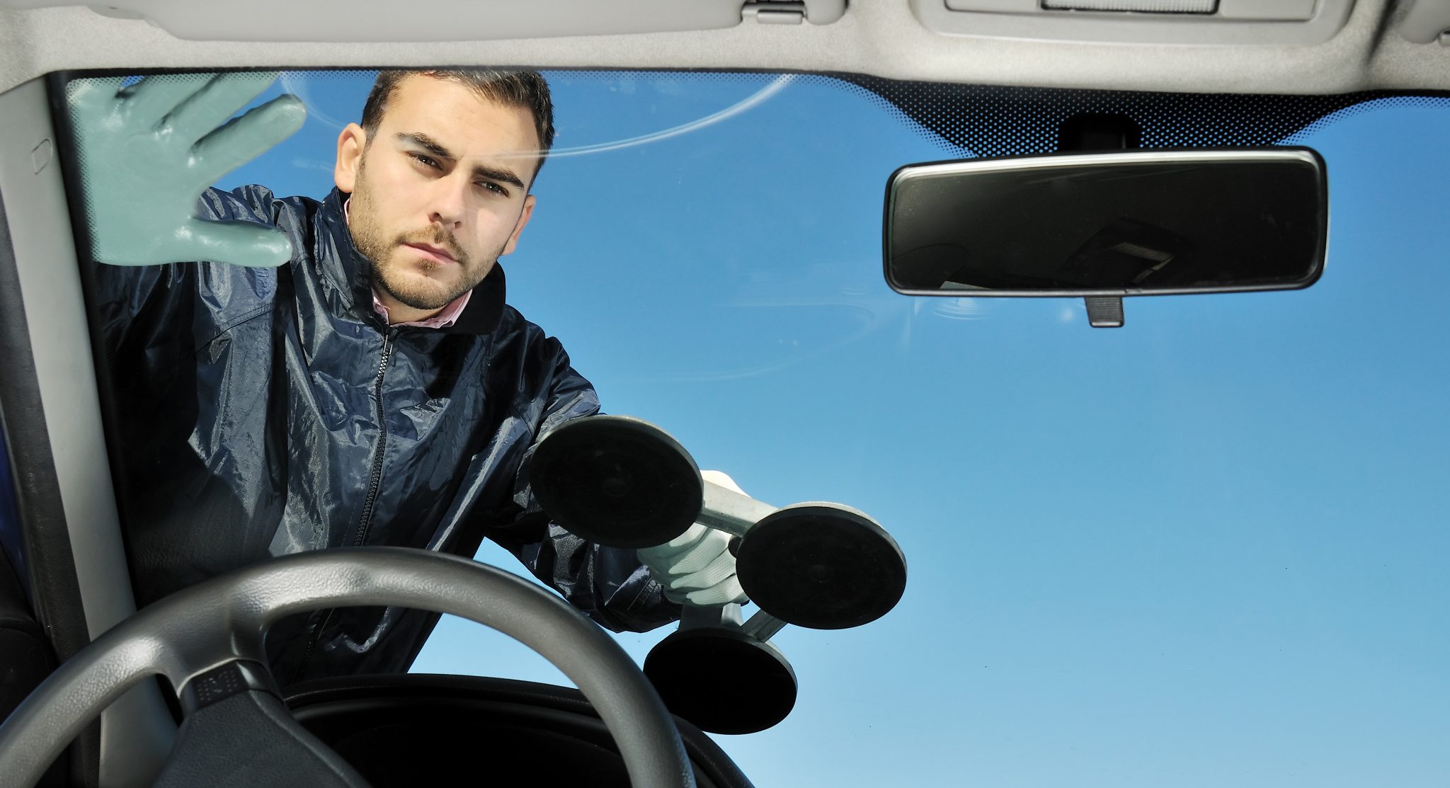 Kia windshield replacement in Phoenix, Arizona - replacement auto glass prepared for installation